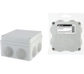 Распаячная коробка TDM ОП 110х110х70мм, крышка на винтах, IP55, 8вх. инд. штрих-код SQ1401-0124 