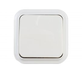 Выключатель Bylectrica 1-клавишная, открытая установка, 6А IP54, серия ПРАЛЕСКА АКВА, А16-222 бежевый 