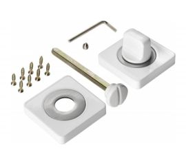 Квадратная завертка к ручкам RENZ (супер белый, никель матовый) INBK 02 SW/SN 