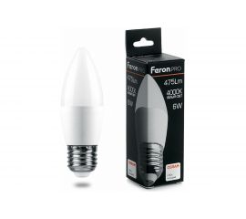 Светодиодная лампа FERON PRO LB-1306 Свеча E27 6W 4000K OSRAM LED 38051 