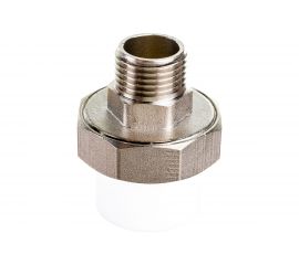 Комбинированная муфта СТМ ПЛАСТ PP-R, разъемная, с наружной резьбой, DN 25х1/2"" CPRM2512 