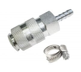 Муфта быстроразъемная с фиксирующим хомутом под шланг (D=8 мм; 10 атм.) Andycar QR-М08 