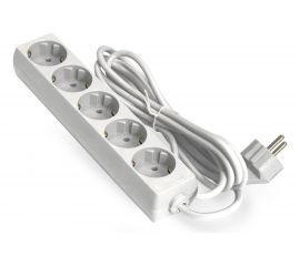 Удлинитель ECE-5-5W 5 евророзеток с заземлением, 5м, белый ExeGate 285827 