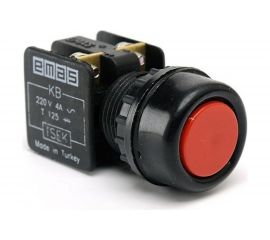 Кнопка Emas водозащитная, красная 1НЗ KB12RK 