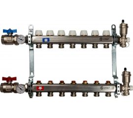 Коллектор из нержавеющей стали в сборе без расходомеров STOUT 7 выходов SMS 0912 000007 