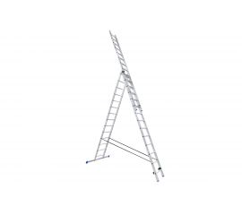 Алюминиевая трехсекционная лестница Евродизайн 14 ступеней LS314 