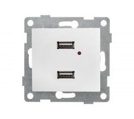 Розетка USB GUSI ELECTRIC Bravo двойная, СУ, белая С10USB2-001 