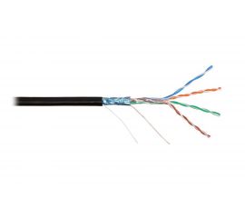 Кабель NIKOLAN F/UTP 4 пары, одножильный, черный, 305м NKL 4700B-BK 