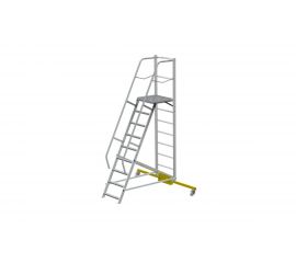 Компактная лестница с платформой MEGAL ЛСПК-2.75 траверса 1.4 м 4687201843993 