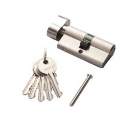 Цилиндр RENZ 60 мм К-З, станд., ник.мат. INCS 60-H SN 