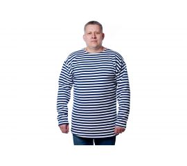 Тельняшка с начесом и длинным рукавом БЕРТА хлопок, синяя полоса 702c-52-54 