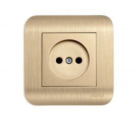 Розетка LUXAR Deco с/у без з/к шампань с рифленой рамкой, 250В 16А 4606400620280 