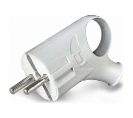 Угловая вилка TANGO с заземлением белая с ушком 16А 250В индивидуальная упаковка 5/ 20/ 600 1013539 