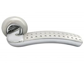 Дверная ручка RUCETTI RAP 7 SN/CP, цвет-бел. никель/хром 9010028 