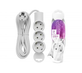 Удлинитель duwi 3 гнезда, без выключателя, с землей, 5 м 32006 9 