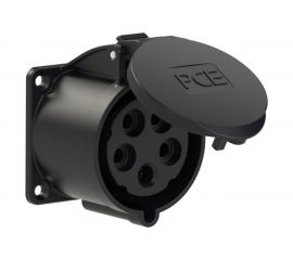 Встраиваемая розетка PCE 32А 400V 3P+N+E IP44 черная 325-6x 