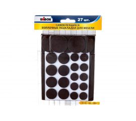 Самоклеящиеся подкладки для мебели UNIBOB войлочные, упак. 27 шт. темно-коричн. 214951 