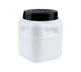 Бочка-бидон Тара.ру п/э, 10 л, квадратная, с крышкой, без вкладыша, белая 23163 