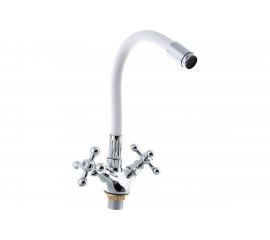 Смеситель для кухни LEDEME гибкий шланг, крест, белый, L1319-3 65842 
