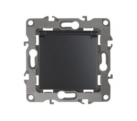 Розетка ЭРА 12-2103-05 2P+E Schuko со шторками с крышкой, 16A-250В, IP20, антрацит Б0014697 