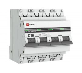 Автоматический выключатель EKF PROxima ВА 47-63, 4P, 16А, 4,5kA SQmcb4763-4-16C-pro 