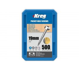 Шурупы Kreg с мелким шагом 3/4" 19 мм Pan Head 500 шт. SPS-F075-500-INT 