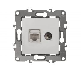 Комбинированная розетка ЭРА 12-3110-01 RJ45 TV, IP20, 12, белый Б0027441 