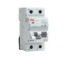 Дифференциальный автомат EKF AVERES DVA-6, 1P+N, 25А, 30мА, 6кА SQrcbo6-1pn-25C-30-a-av 