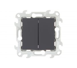 Двухклавишный выключатель Simon графит 2450398-038 