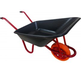 Садовая усиленная тачка с полиуретановым колесом LWI 120 л, 150 кг, полимерное корыто LWI120ПУСад 