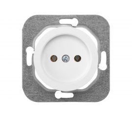 Механизм розетки Bylectrica 1-местная, скрытая установка, без заземляющего контакта, серия ПРОВАНС, белый РС16-1401 