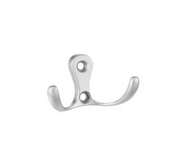 Мебельный крючок KERRON двухрожковый, матовый хром LT 0010 SC 