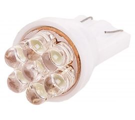 Автолампа диод SKYWAY T10*W5W* 12V 7 LED Блистер без цоколя 1-конт Белая компл. 2 шт. Габариты, S08201345 