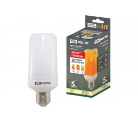 Светодиодная лампа TDM "Эффект пламени" Т65-5 Вт-230 В-1500 К-E27 65х138 SQ0340-0339 