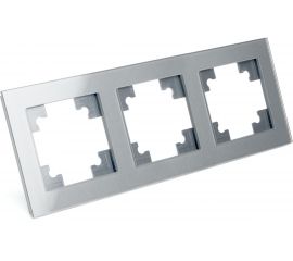 Горизонтальная 3-местная рамка STEKKER серия Катрин, GFR00-7003-03, серебро 39533 