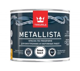 Краска TIKKURILA METALLISTA по ржавчине 3 в 1, глянцевая, база A 0,4л 700011735 