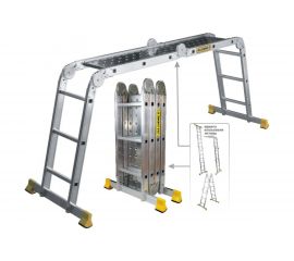 Лестница-трансформер 4х3 + стальная платформа Алюмет Т 433 SP 