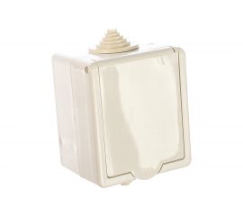 Розетка Кунцево-Электро брызгозащищенная открытой установки с з/к одноместный IP44 16А РА16-660 5906 