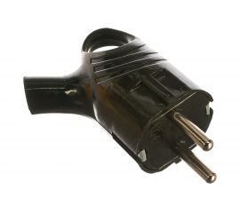 Угловая вилка ЭРА Vx4-B Vx4-B с/з с кольцом 16A черная Б0039677 