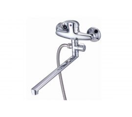 Смеситель для ванны G-lauf Solone с длин поворот изливом и душевой лейкой, xром LUN6-A031 