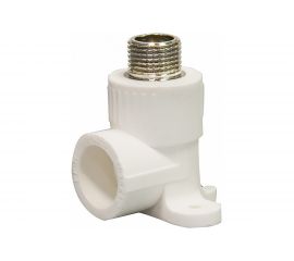 Угольник СТМ PP-R комбинированный, с креплением, наружная резьба DN 20х1/2 ПЛАСТ CPWM2012 