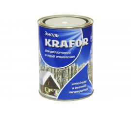 Алкидная эмаль для радиаторов Krafor белая 0.9 кг 6 26312 