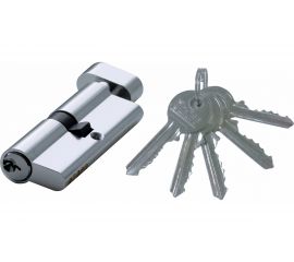 Цилиндр замка DORF ключ/барашек, английский, 5 ключей, никель, 30х30 мм 00-00005104 