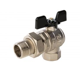 Шаровой полнопроходной угловой кран с американкой STOUT ВР RG008Q0LA71ICC 