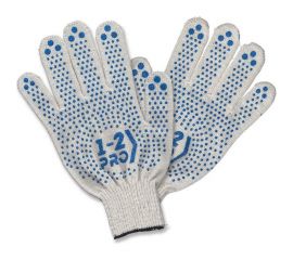 Трикотажные перчатки 1-2-Pro с точечным ПВХ покрытием, 4-х нитка, 10 класс, белые, ПБХ410 