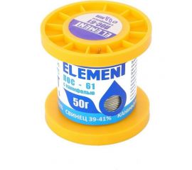 Припой ПОС 61 (0,8 мм; 50 гр. с канифолью) ELEMENT 17461 
