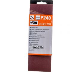 Шлифлента 3 шт, 75x457 мм, Р240 Gepard GP5008-240 