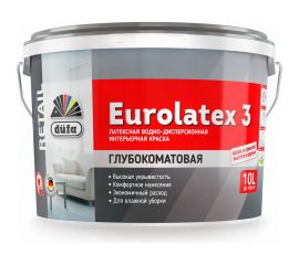 Краска Dufa Retail ВД EUROLATEX 3 10 л Н0000003404 