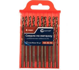 Сверло по металлу Profi (10 шт; 3.5х70 мм; Р6М5К5) CUTOP 48-35-10 