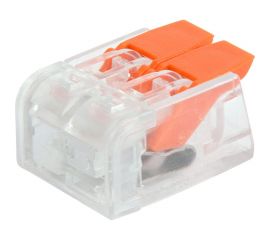 Соединительная 2-проводная клемма REXANT с рычажком 0,14-4 мм2 прозрачная 5 шт 07-5206 